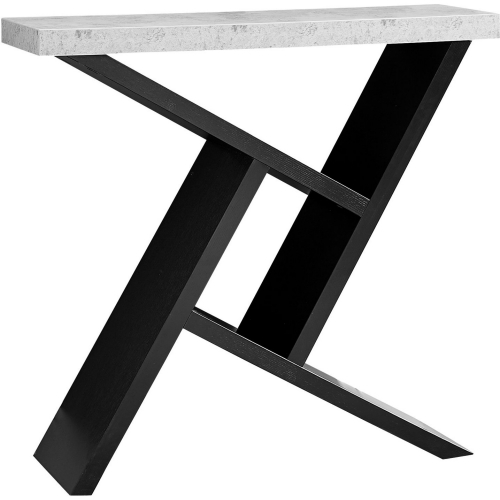 36" Hall Console Table in Black & Cement Look